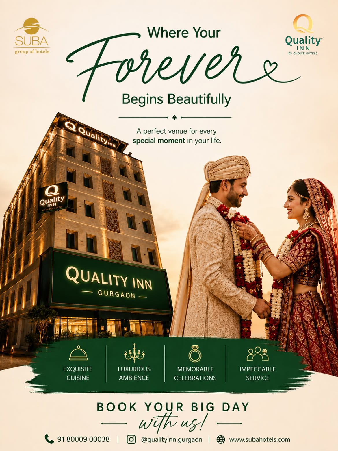 Quality Inn Gurgaon wedding and banquet campaign creative
